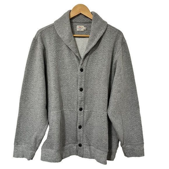 Faherty Men's Inlet Shawl Cardigan Sweater Size XXL Grey Melange Preppy Academia - Picture 1 of 6